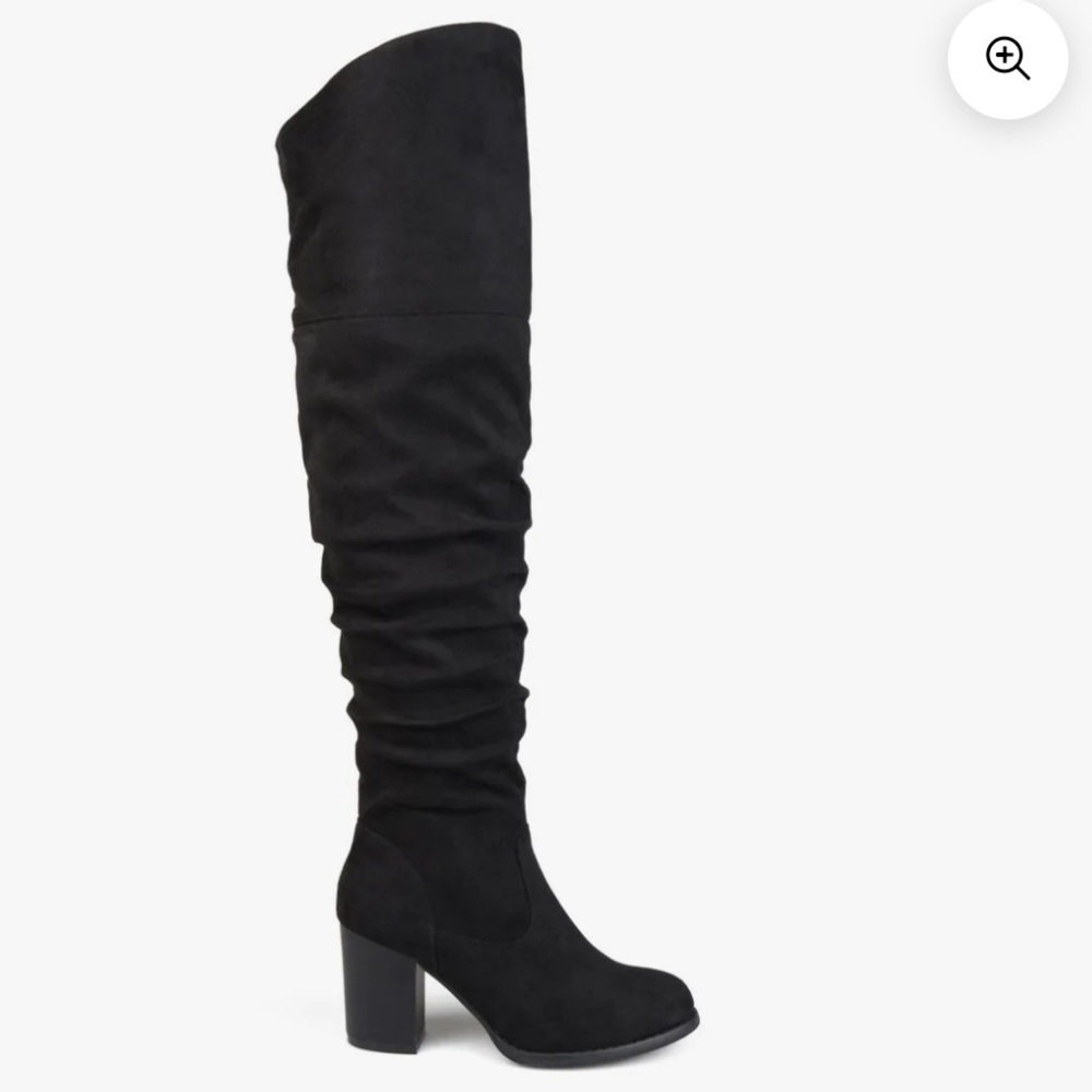 JOURNEE KAISON BOOTS Faux Slouchy Black Suede Women’s Size 6.5 Thigh High new